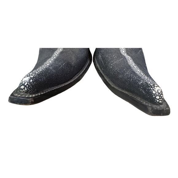 Rare String Ray Black Cowboy Boots Woman Size 7.5 - Picture 4 of 8